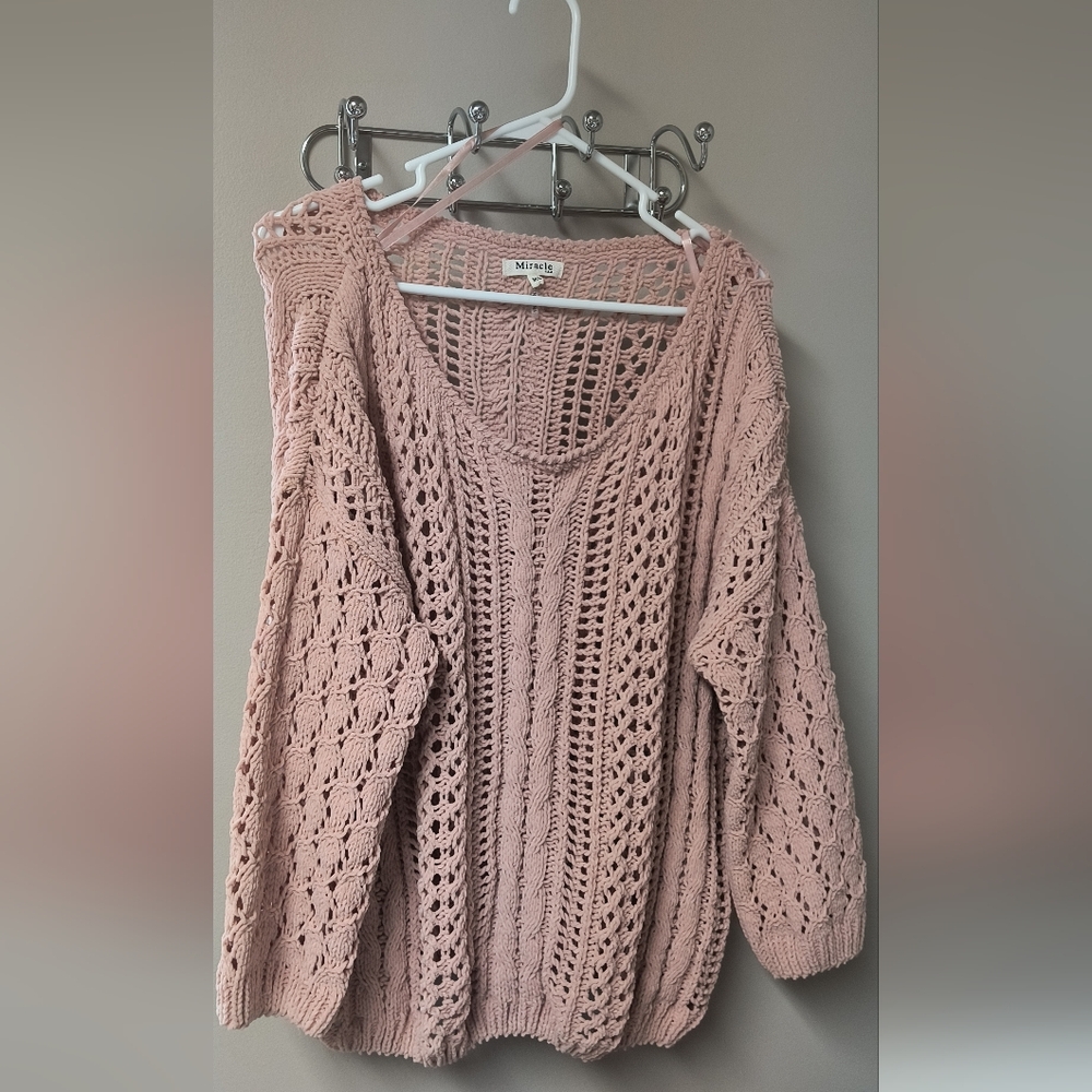 Ladies soft  shrimp colored sweater